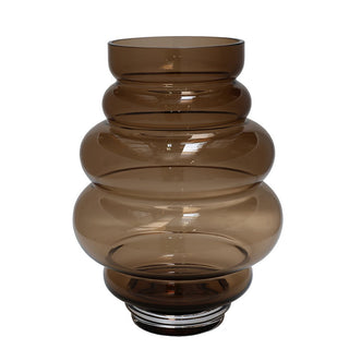 Glasvase Maputo Taupe – Handgeblasene Vase Ø18 x H24 cm in Braun