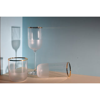 Aulica Wassergläser „Nish“ – 6er-Set | Niedrige Trinkgläser 280 ml mit Goldrand | Elegantes Design für Wasser & Getränke