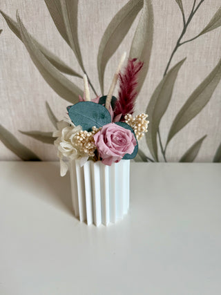 3D Vase Riffel weiß 8cm