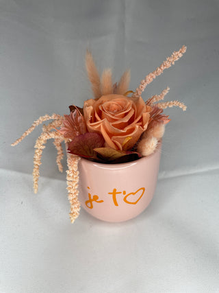 Kaffeebecher Keramik "Je t'aime" rosa