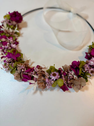 Blumenring aus Trockenblumen Hortensien
