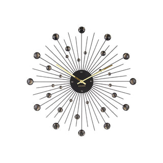 Wanduhr Sunburst groß schwarz