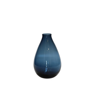 Vase Tropfenform blau mundgeblasen