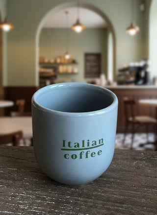Becher Keramik “Italian coffee” blau-grün