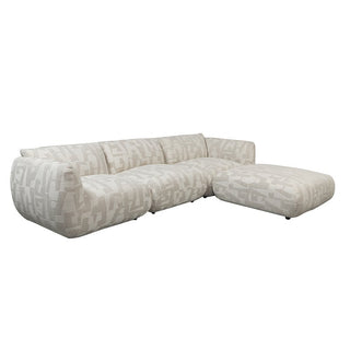 Sofa Amsterdam 4-Sitzer + Ottomane Weiße Glyphen