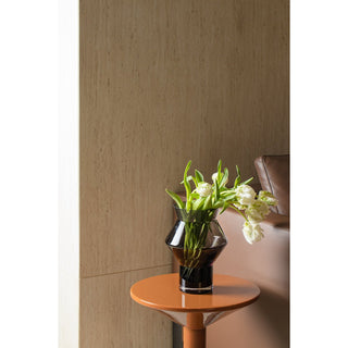 Large design vase with jaggy angular cylindrical shape, dark grey high quality glass, CUZ14GR