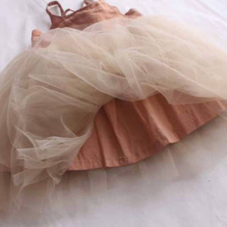 Elegantes Tüllkleid aus Bio-Leinen und Bio-Baumwolle für Babys und Kinder – Größen 6 Monate bis 6 Jahre