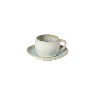 EIVISSA Teetasse und Untertasse Meerblau – Handgefertigte Tasse mit Untertasse aus Steingut von Costa Nova 6 er set