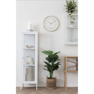 Hurrikankerzenhalter - graues Keramik/Glas, 16x16x25,5 cm