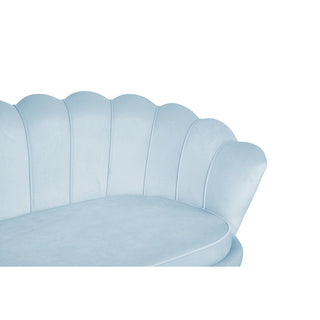 Muschelsofa 3-Sitzer aus Samt Hellgrau
