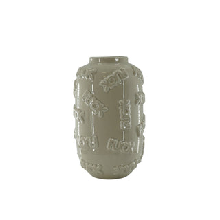 Vase - 'FUCK' - Keramik - Beige - 17x17x27cm