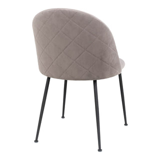 Geneve Stuhl 2er-Set – Grauer Samt mit schwarzen Metallbeinen | House Nordic