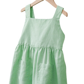 Entzückendes Bio-Baumwollkleid für Kinder in Weiß und Grün – Größen 18 Monate bis 8 Jahre