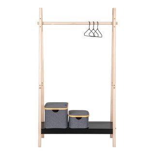 Kleiderständer aus Naturholz und MDF in Schwarz – House Nordic