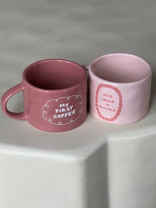 Tasse Keramik “Her name is Amore”rosa-pink