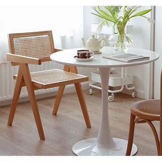 Beliebter Chandigarh -Stuhl - Stil Pierre Jeanneret - Holz und Rattan - hohe Qualität - klar oder Walnuss