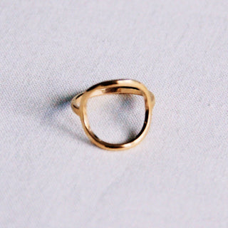 Stahlring mit offenem Kreis - Gold