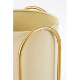 Donau -Blumentopf auf Standard - 2 - Metall - H45 x Ø23 cm - hellgelb, Gold