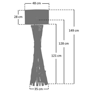 Stehleuchte Treibholz Natur/Schwarz 149 cm