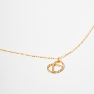 Bretzel Halskette gold / silber