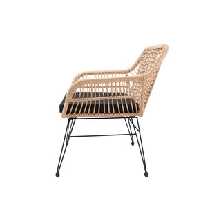 Wetterfeste Sitzbank mit Rattan-Optik & Metallgestell – Indoor & Outdoor
