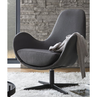Moderner Polstersessel mit Drehfunktion – Dunkelgrauer Relaxsessel mit Metallgestell