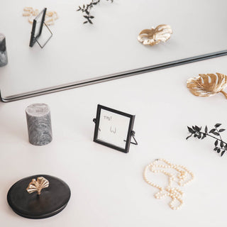 Metall-Glas Bilderrahmen schwarz 12x10,5 cm – Perfekt für Hochzeiten, Tischdeko & Menükarten