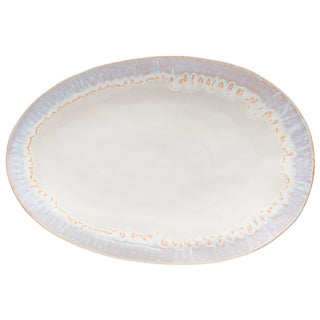Brisa Beige Ovales Serviertablett 41 cm – Steingut-Platte 2er Set