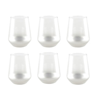 Aulica Wassergläser Silber – 6-teiliges Set eleganter Trinkgläser aus Glas, 300 ml
