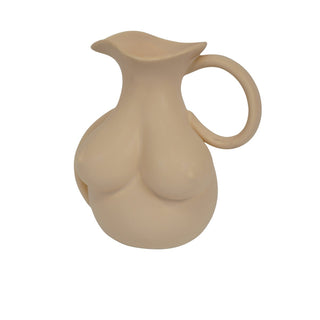 Vase - Brustkrug - Keramik - Sand - 6,5x11x18cm