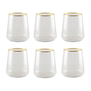Aulica Wassergläser mit Goldrand – 6er-Set | Elegante Trinkgläser 300 ml | Transparent & edel verziert