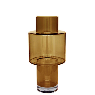 Glasvase Juba Cognac – Mundgeblasene Vase Ø20 x H40 cm in Braun