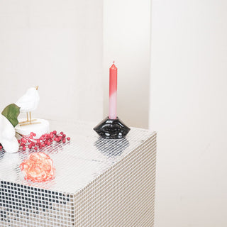 Kerzenhalter "Lippe" Keramik schwarz 10,5x6,5x5,5cm