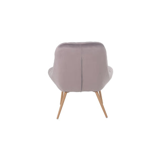 Sessel XXL Samt rosa Metall Holzoptik