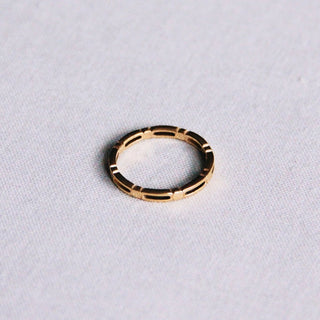 Goldfarbener Doppelring aus Edelstahl – Größe 7 (17,3 mm) – Bazou
