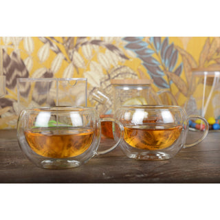 Teetassen „Double Wall Round“ mit Griff – 2er-Set à 270 ml | Aulica
