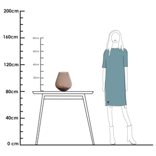 Glasvase Tasman Taupe – Edle Vase Ø18 x H20 cm