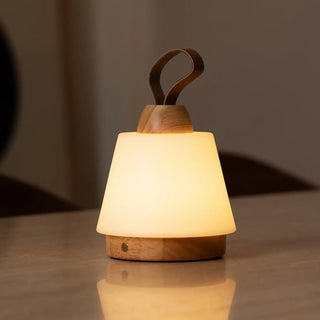 Liv Hellbraune wiederaufladbare Lampe – Lederband, dimmbar, kabellos