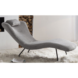 Relaxliege hellgrau Texturstoff