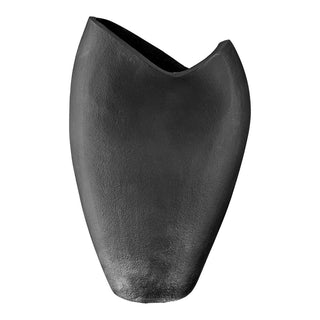 Aluminiumvase Vulkano grau schwarz klein