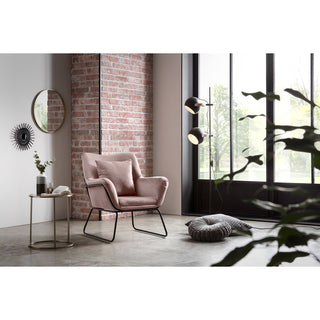 Relaxsessel mit Samtbezug Rose