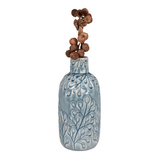Keramikvase Blau Blumenmuster