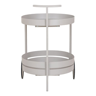 Beja Bar Trolley – Barwagen, Stahl, kühles Grau, 2 Regale, 40 x 49,5 x 61 cm