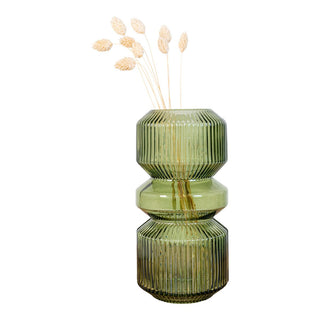 House Nordic – Runde Glasvase in Grün (Ø 12 x H 25 cm)