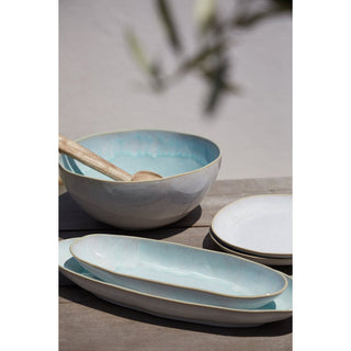 EIVISSA Servierschale 28 cm – Sea Blue | Handgemachte Keramikschale 2er Set