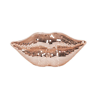 Ornament - Disco Lippe - Glas - Roségold- 29x10x13,5 cm
