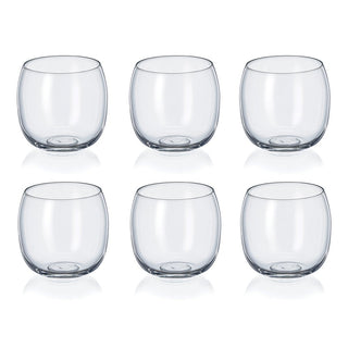 Aulica Wassergläser Ball – 6er-Set | Niedrige Gläser 485 ml | Transparent & Spülmaschinengeeignet