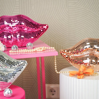 Ornament - Disco Lippe - Glas - Roségold- 29x10x13,5 cm
