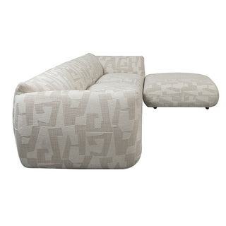 Sofa Amsterdam 4-Sitzer + Ottomane Weiße Glyphen