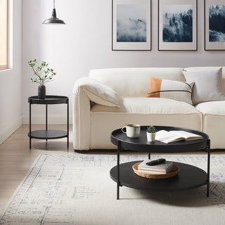 Couchtisch 2er Set rund  Schwarz